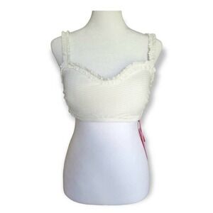 STONEY Clover Ln Bikini Top White Size‎ Medium